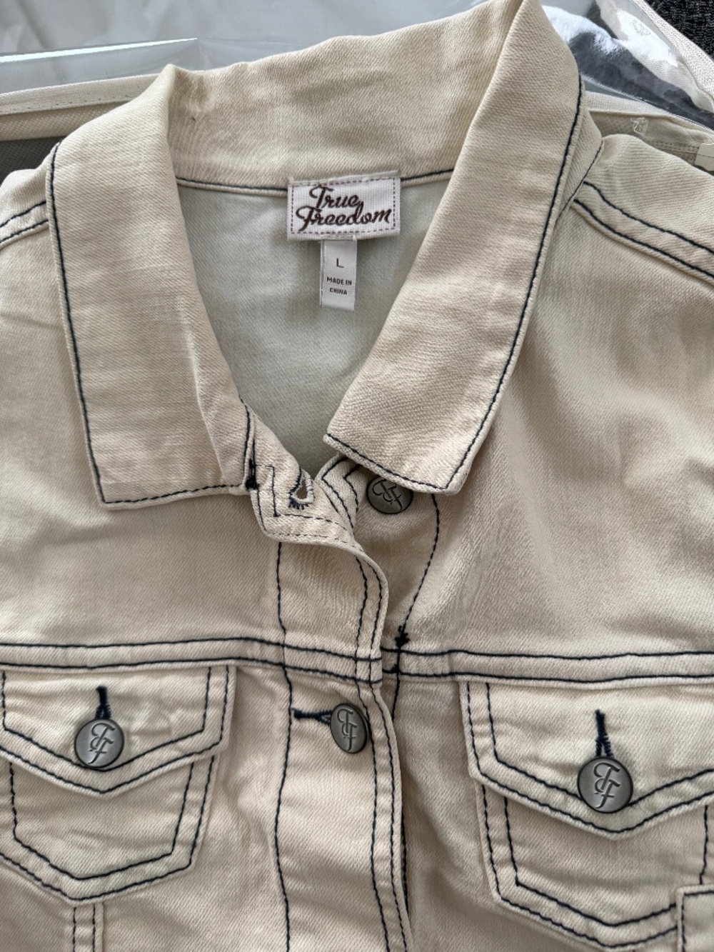 True Freedom White denim vest